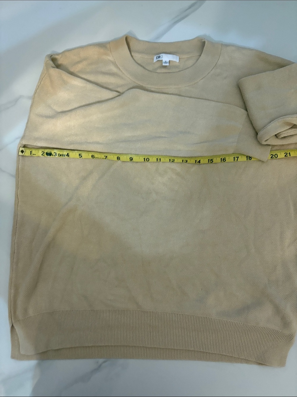 DR2 Women Beige/Cream Knit Crewneck Sweater
